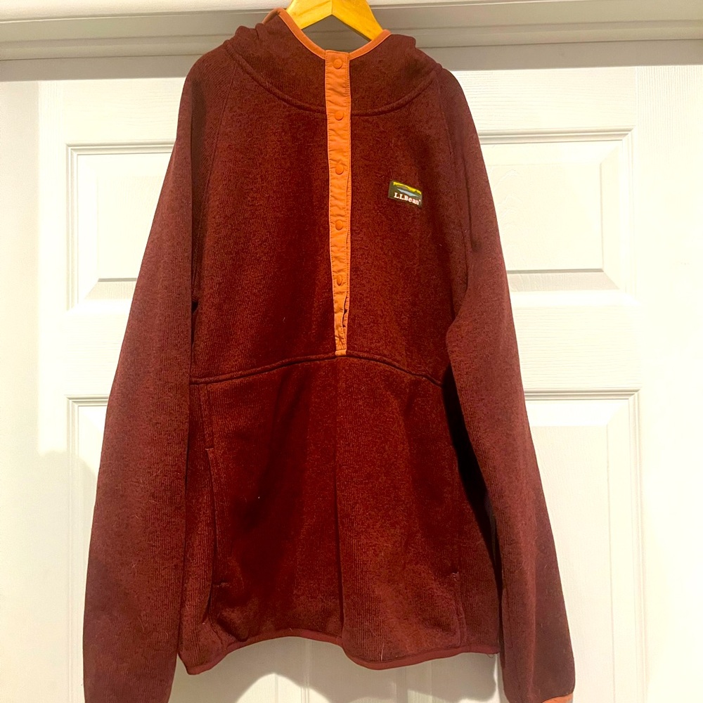 LL Bean sweater fleece hoodie size medium